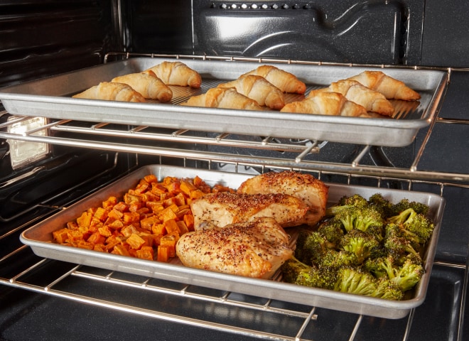 Food baking inside a Whirlpool® Oven