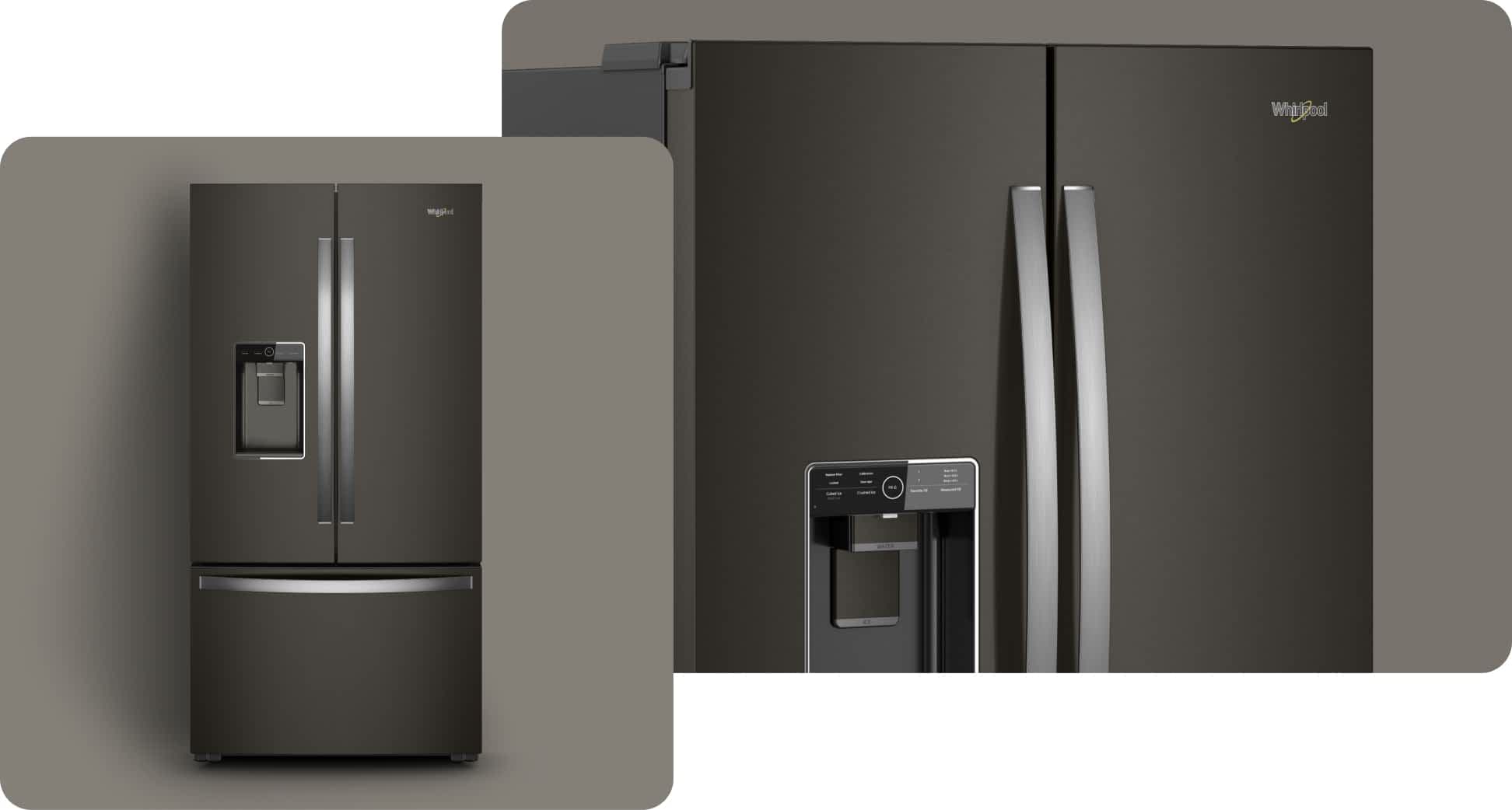 A Whirlpool® Refrigerator with a Fingerprint-Resistant Black Stainless Finish