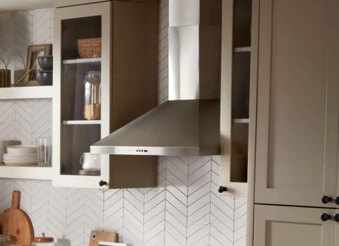 A Whirlpool® Canopy Hood in a modern kitchen