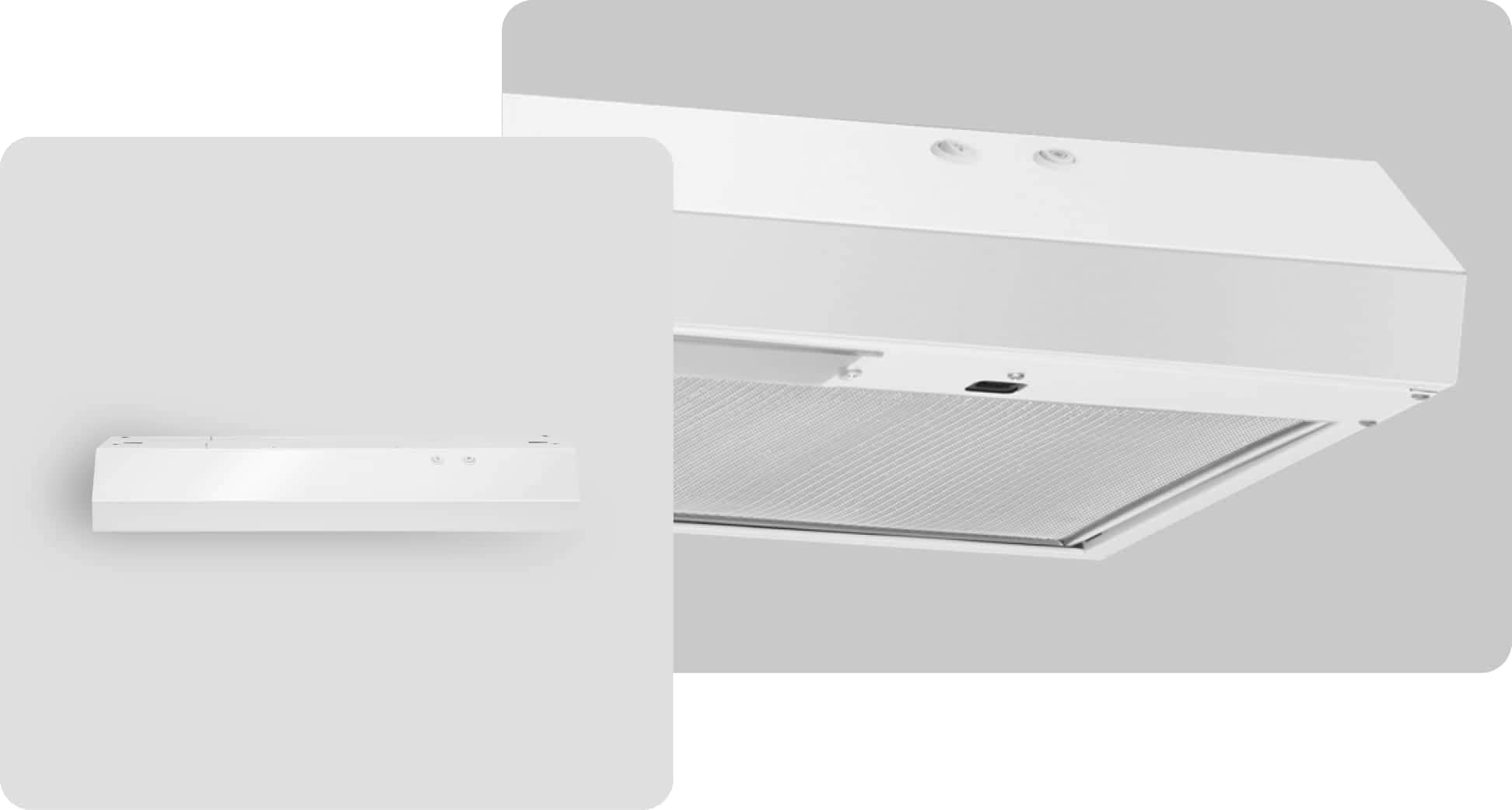 A Whirlpool® Hood with a White Finish