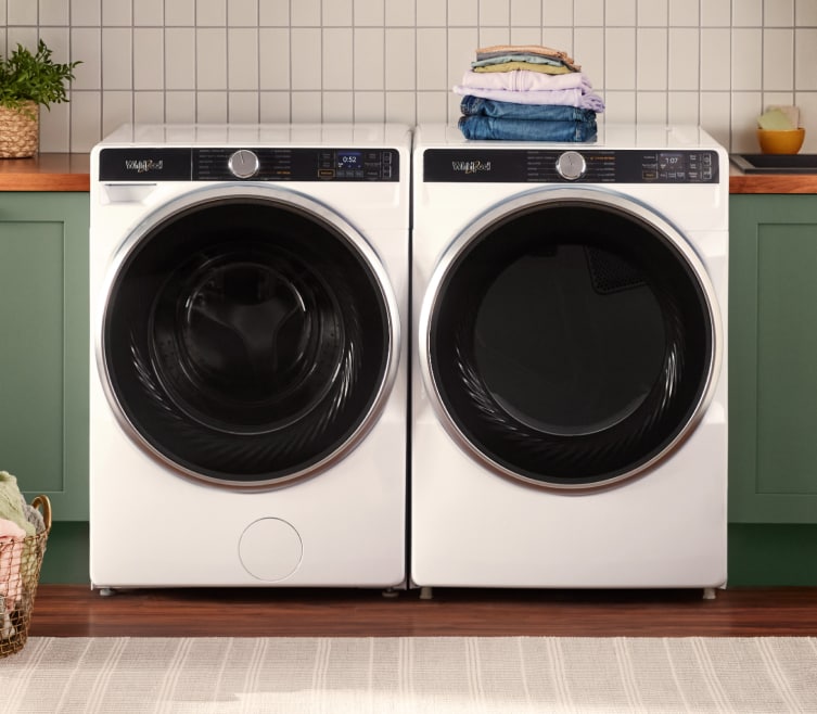 A Whirlpool® Front Load Washer and Dryer Pair