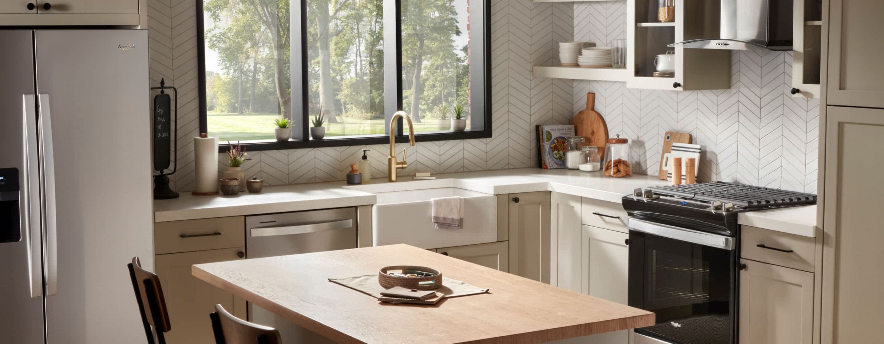 A kitchen full of Whirlpool® Kitchen Appliances