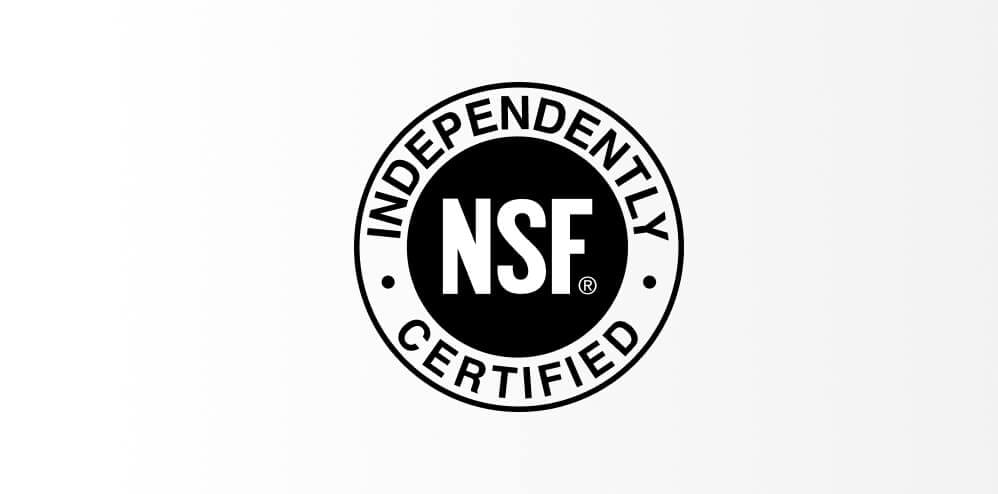 NSF "Independently Certified" Badge