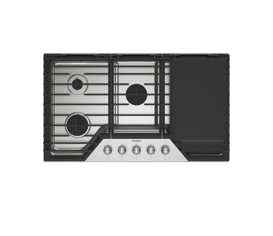 A Whirlpool® Premium Gas Cooktop