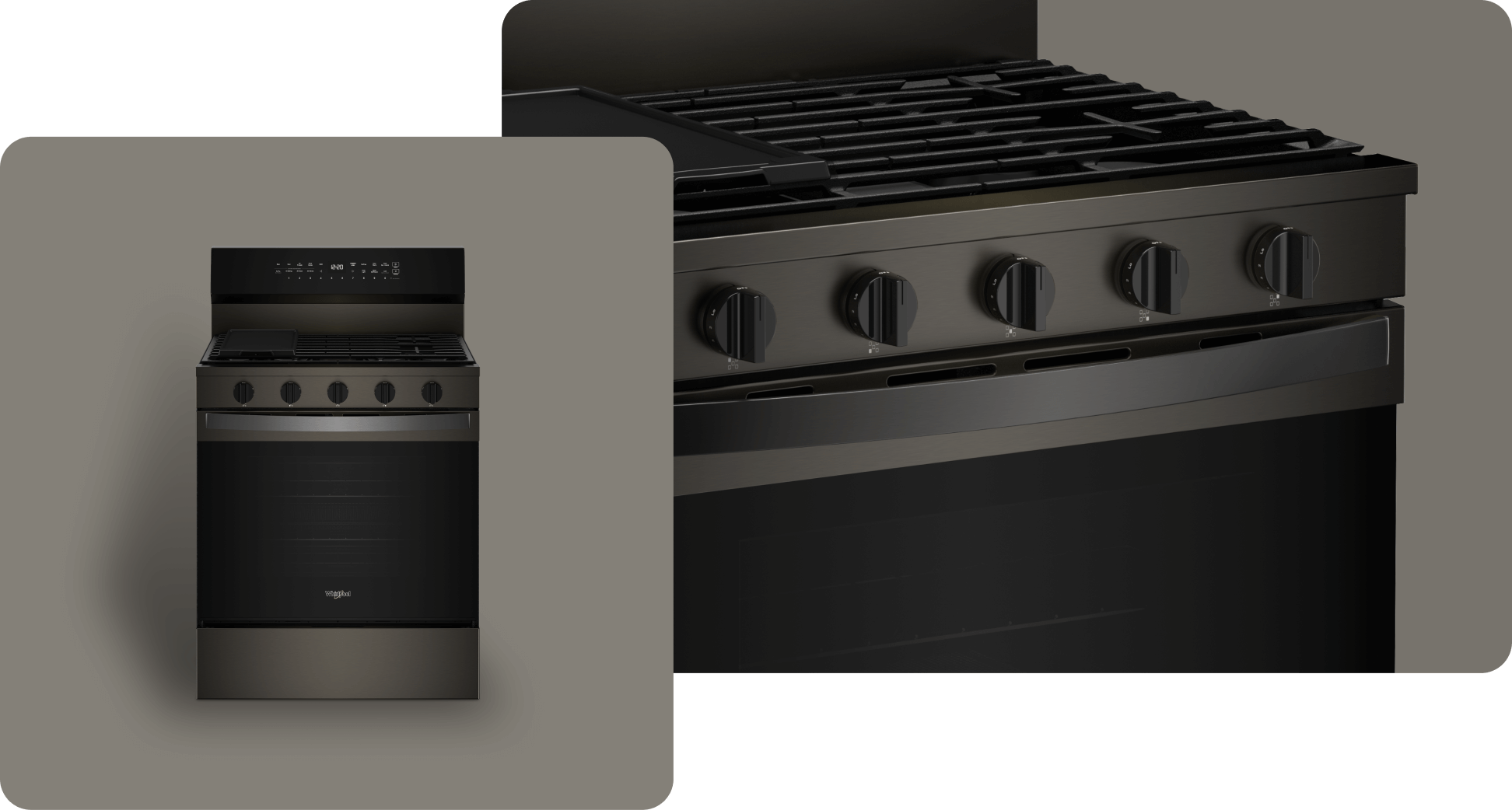 A Whirlpool® Range with a Fingerprint-Resistant Black Stainless Finish