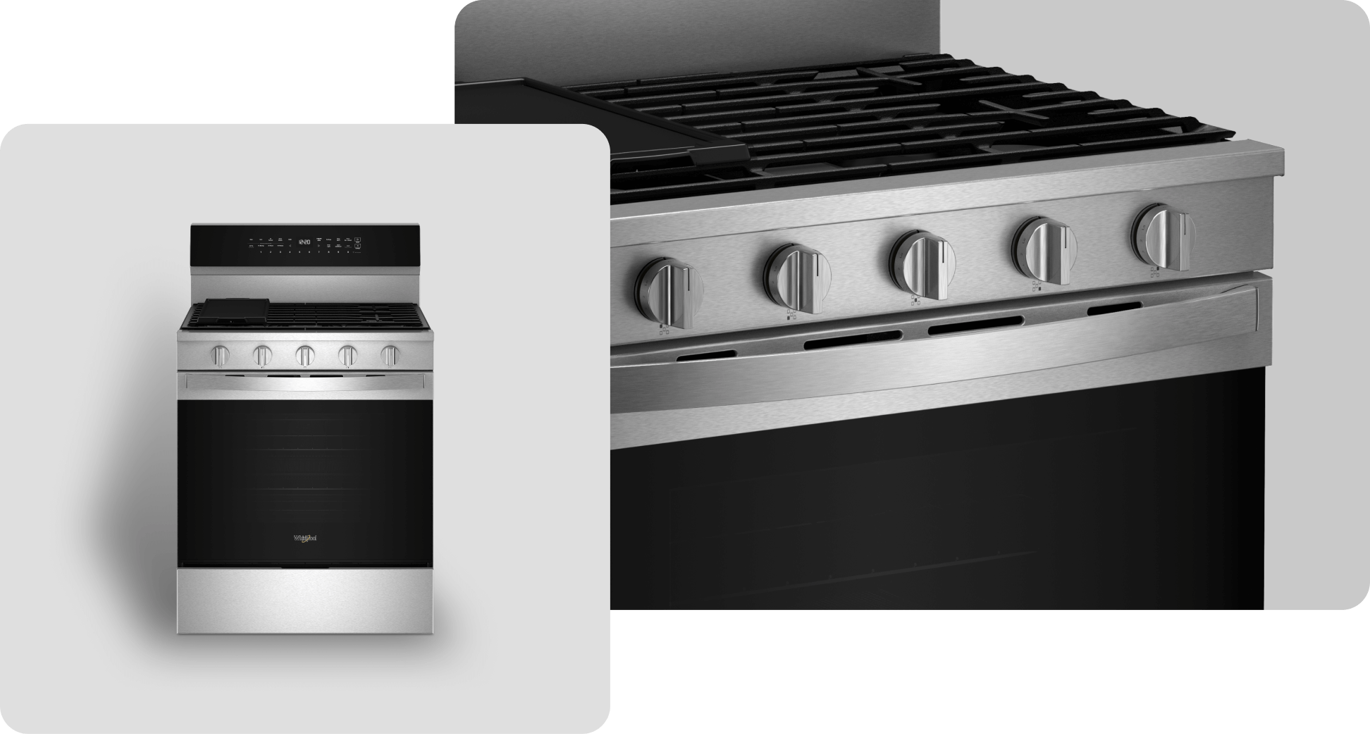 A Whirlpool® Range with a Fingerprint-Resistant Stainless Finish