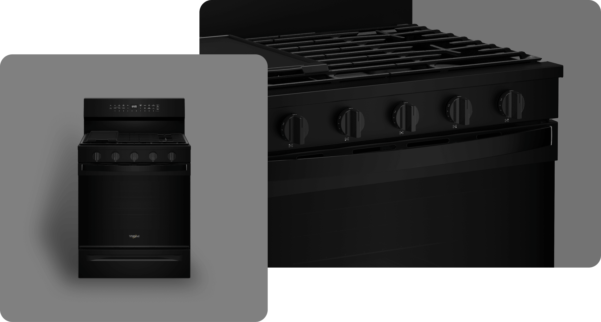 A Whirlpool® Range with a Fingerprint-Resistant Black Stainless Finish