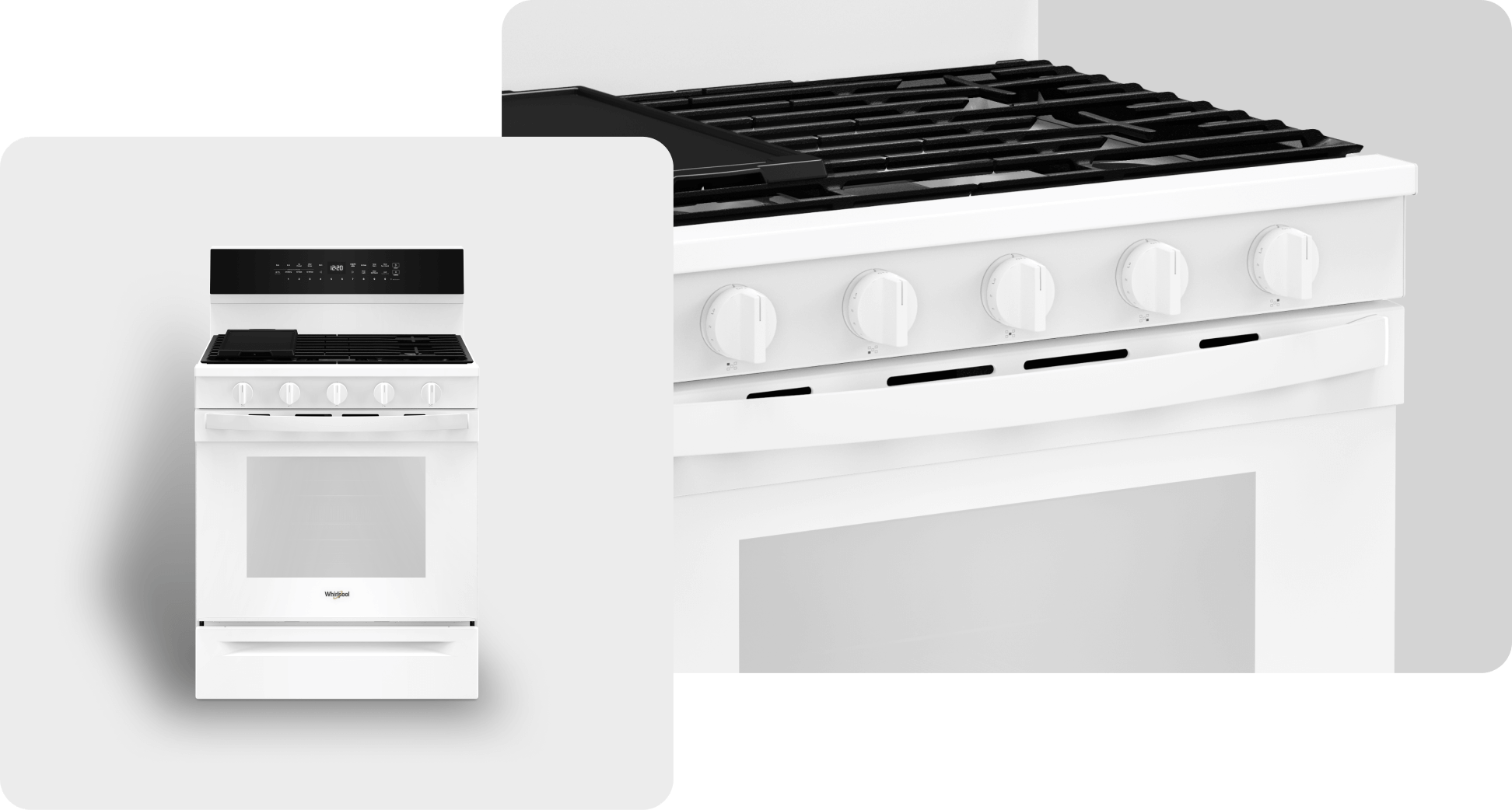 A Whirlpool® Range with a White Finish