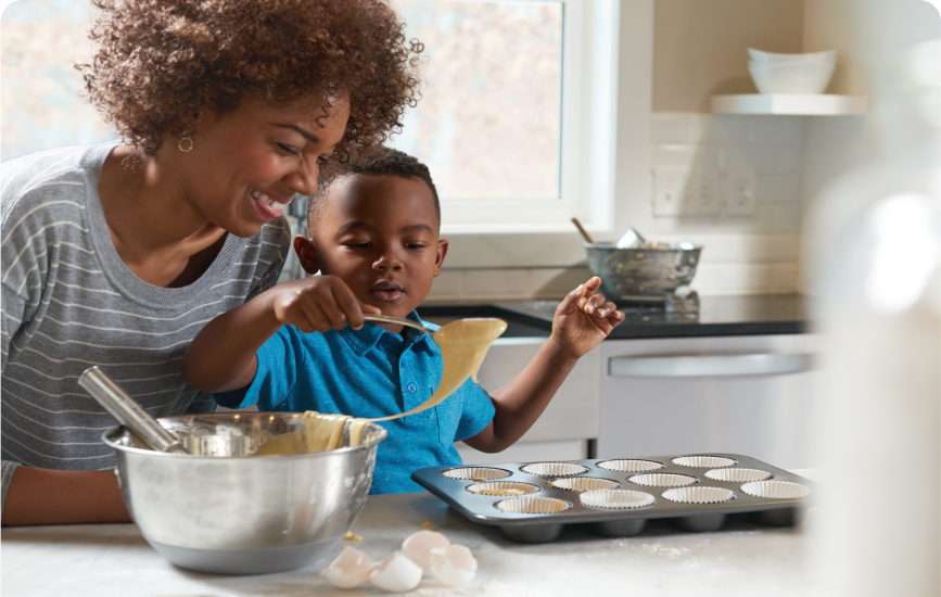 Kitchen with Whirlpool® appliances.