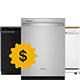 Three Whirlpool® Dishwashers with a dollar sign icon