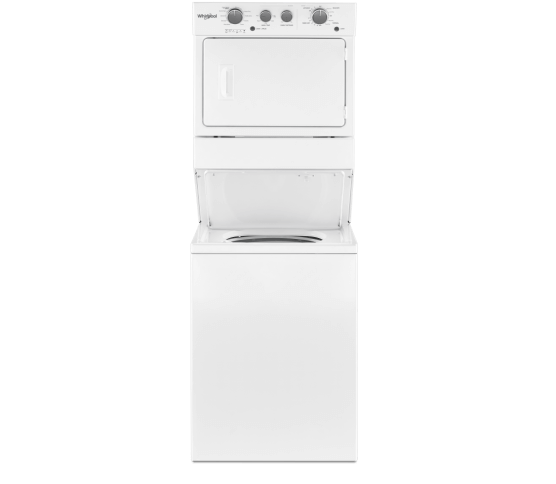 A Whirlpool® Stacked Laundry Center