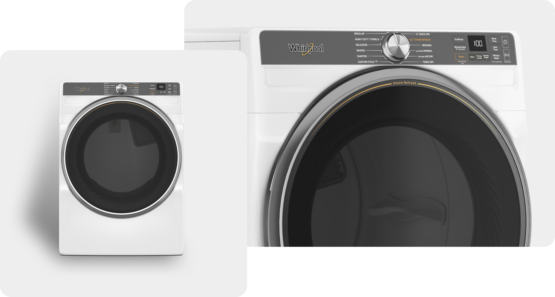 A Whirlpool® Dryer with a White Finish