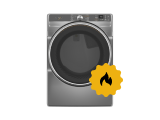 A Whirlpool® Dryer with a gas icon