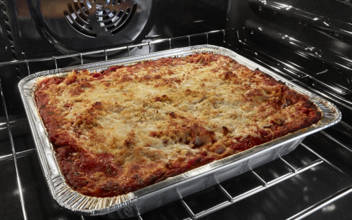 Casserole in a disposable baking tray