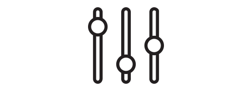 A graphic depiction of sliding control toggles.