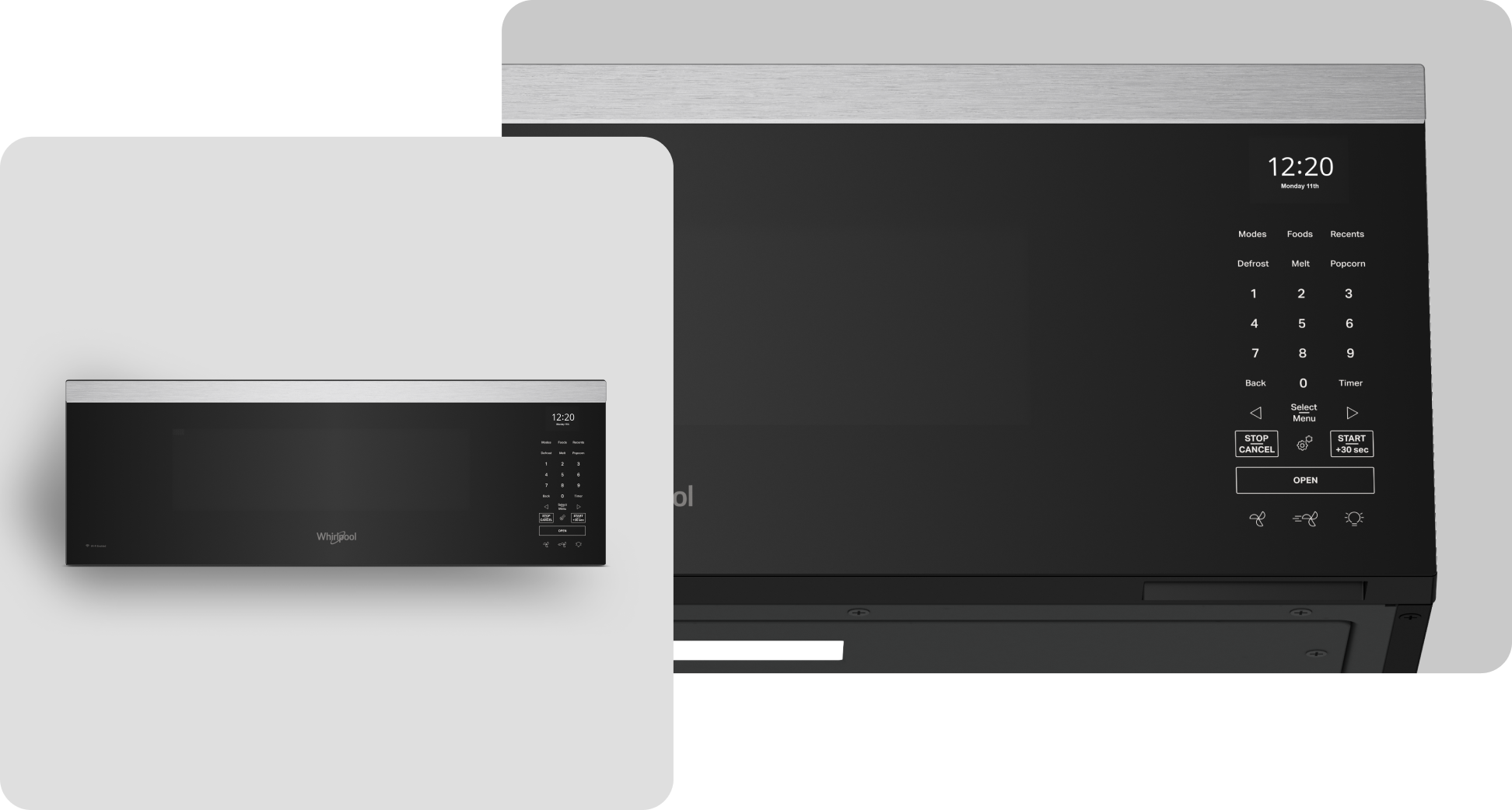 A Whirlpool® Microwave with a Fingerprint-Resistant Stainless Finish