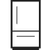 A bottom freezer refrigerator icon