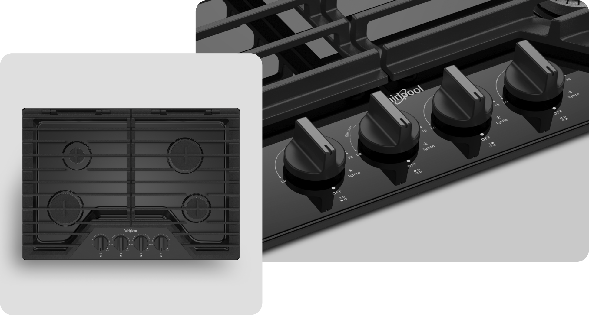 A Whirlpool® Cooktop with a Black Finish