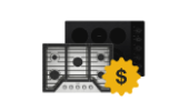 Two Whirlpool® Cooktops with a dollar sign icon