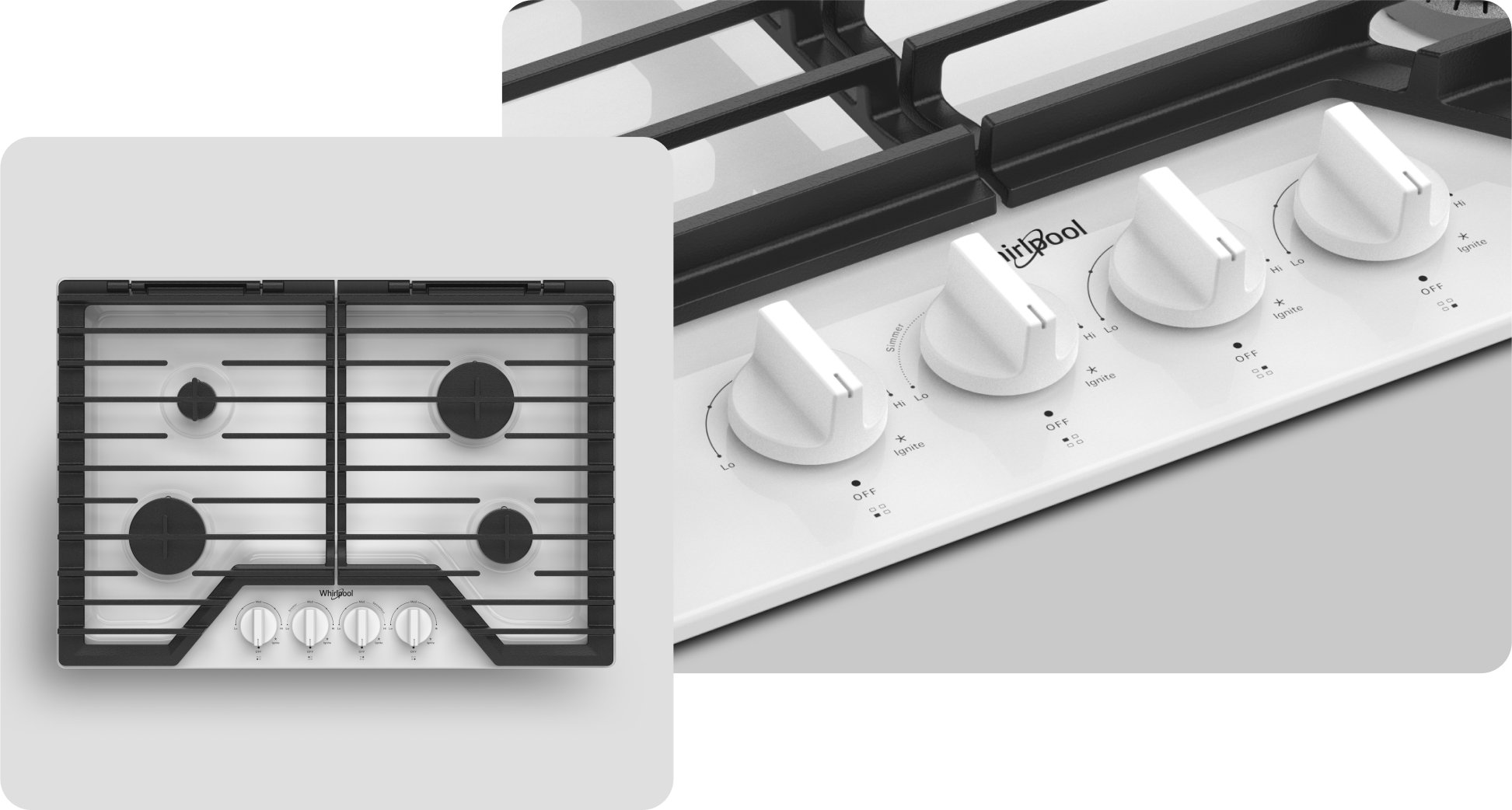 A Whirlpool® Cooktop with a White Finish