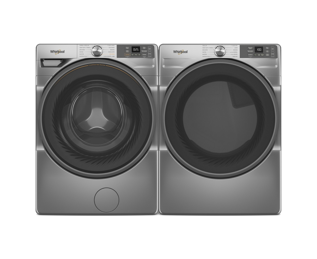 A Whirlpool® Smart Front Load Washer & Dryer Set